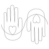 heart hand border 001